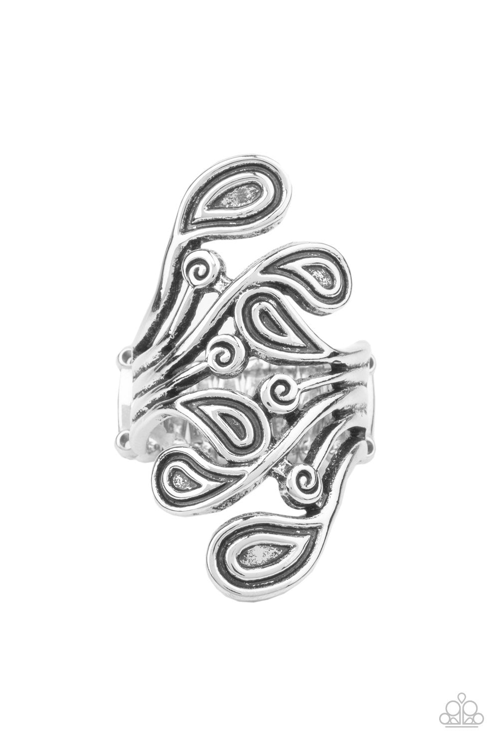 FRILL In The Blank Silver Ring - Paparazzi Accessories- lightbox - CarasShop.com - Paparazzi Jewelry by Cara Jewels