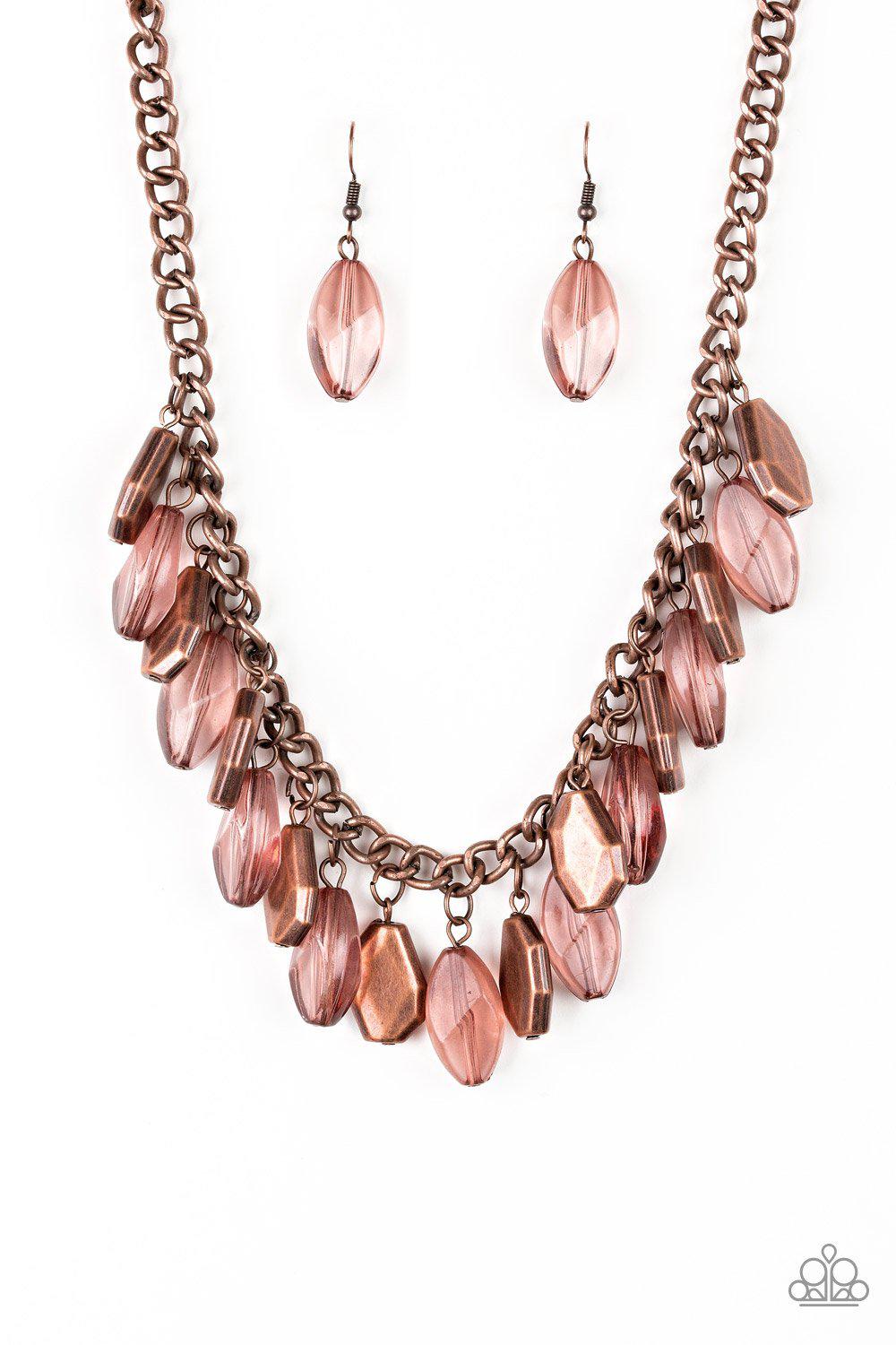 Fringe Fabulous Copper Bead Necklace - Paparazzi Accessories- lightbox - CarasShop.com - Paparazzi Jewelry by Cara Jewels