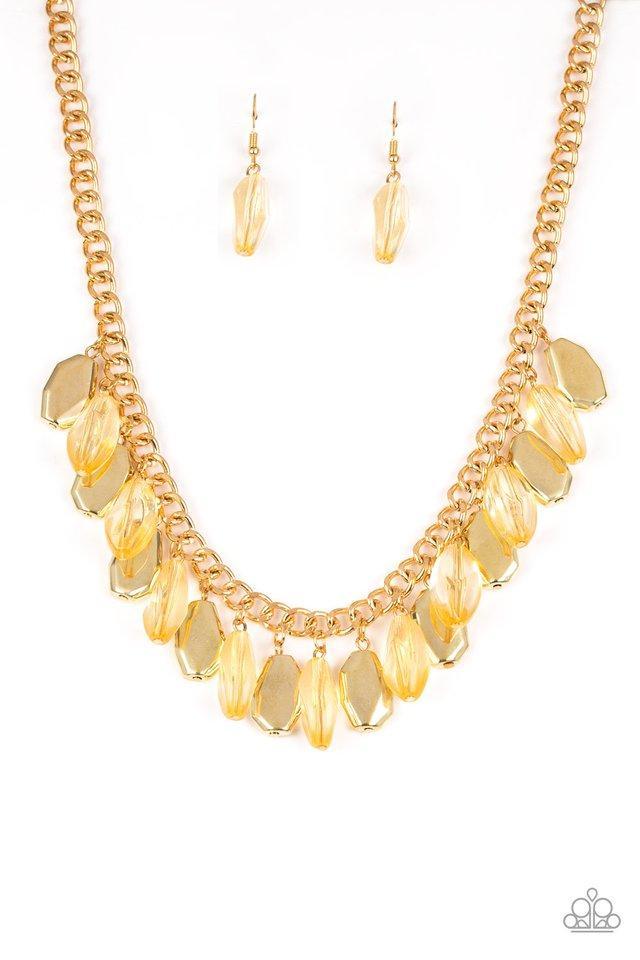 Fringe Fabulous Gold Necklace - Paparazzi Accessories- lightbox - CarasShop.com - Paparazzi Jewelry by Cara Jewels
