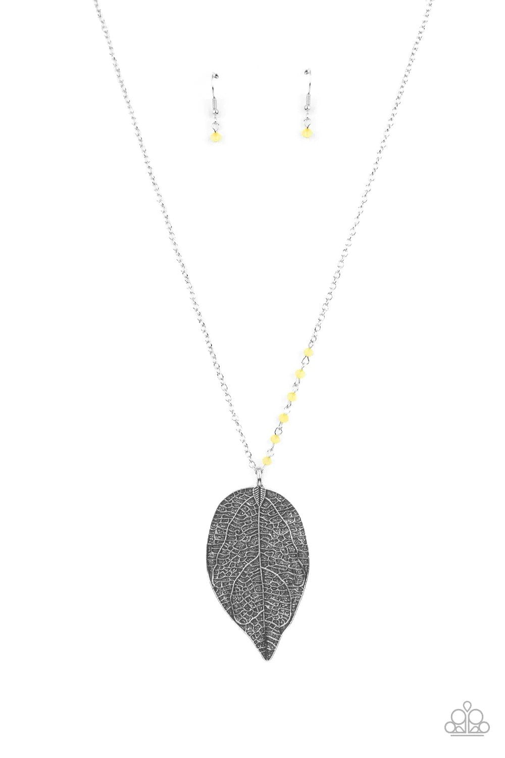 Frond Fantasy Yellow Necklace - Paparazzi Accessories- lightbox - CarasShop.com - Paparazzi Jewelry by Cara Jewels