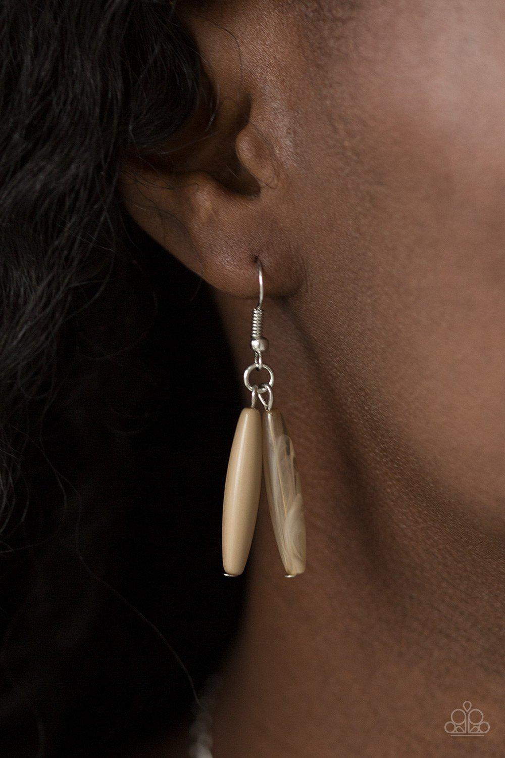 Full Of Flavor Brown Necklace - Paparazzi Accessories - free matching earrings -CarasShop.com - Paparazzi Jewelry by Cara Jewels