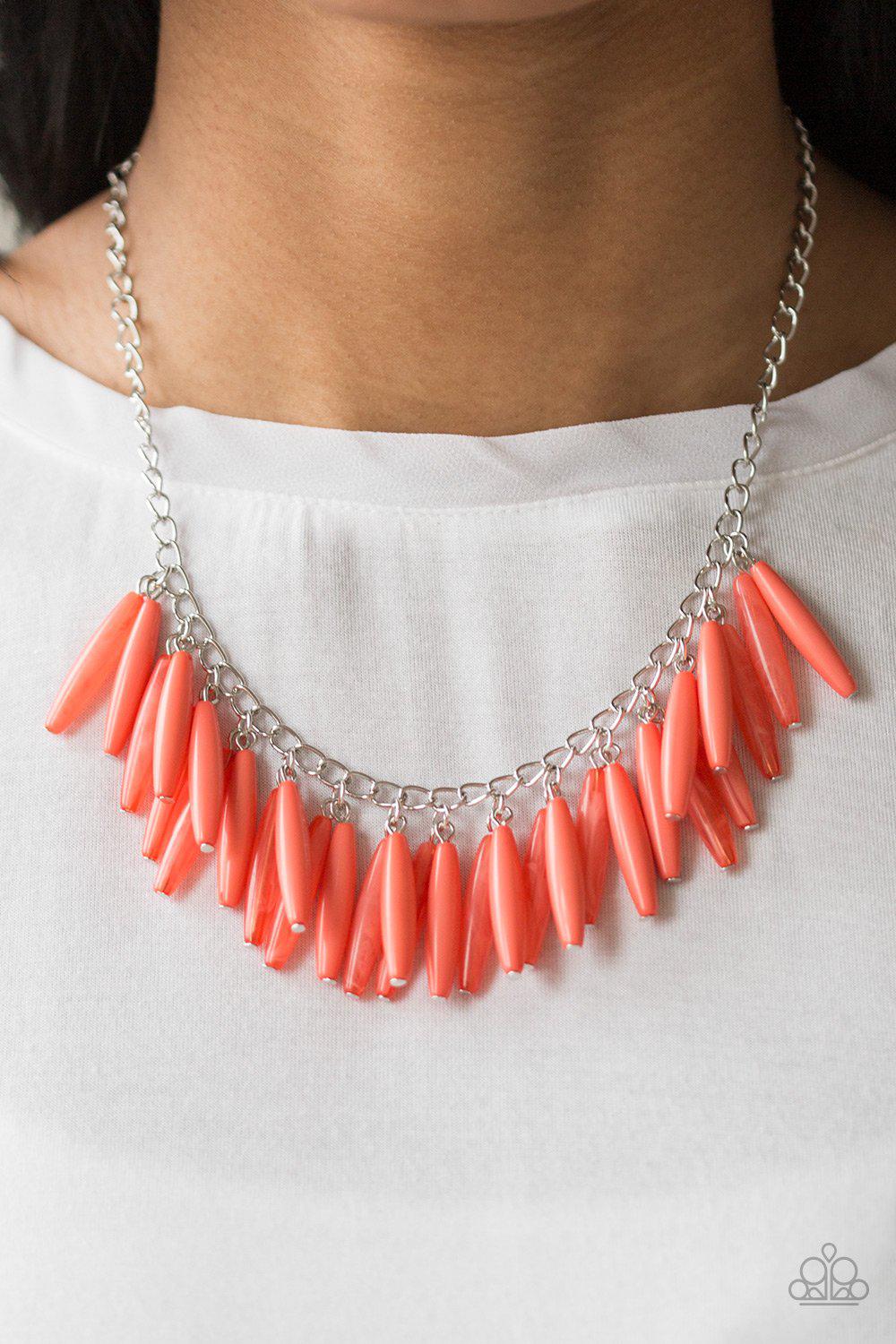 Full Of Flavor Coral Bead Necklace - Paparazzi Accessories- lightbox - CarasShop.com - Paparazzi Jewelry by Cara Jewels