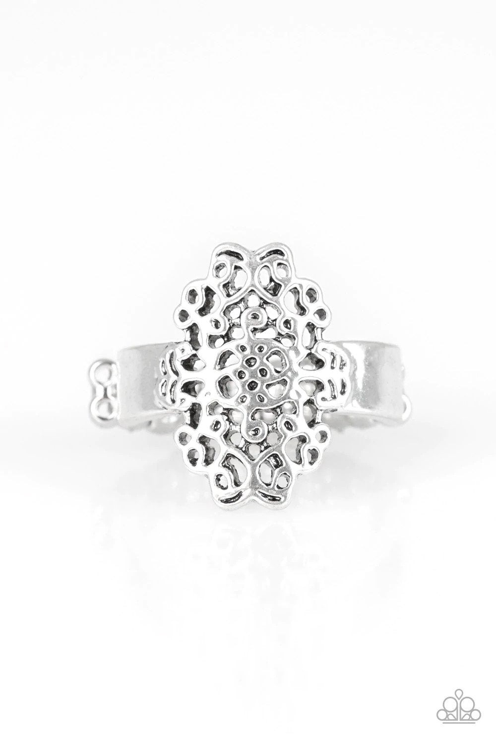 Full Of HAUTE Air Silver Ring - Paparazzi Accessories- lightbox - CarasShop.com - Paparazzi Jewelry by Cara Jewels