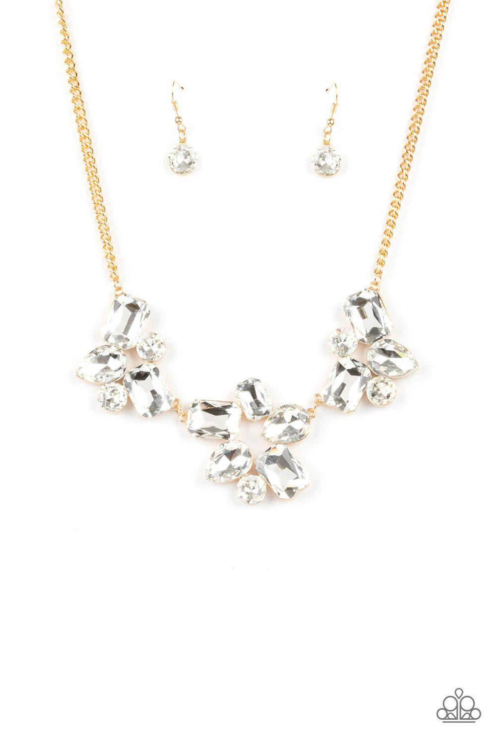 Galactic Goddess Gold Necklace - Paparazzi Accessories- lightbox - CarasShop.com - Paparazzi Jewelry by Cara Jewels