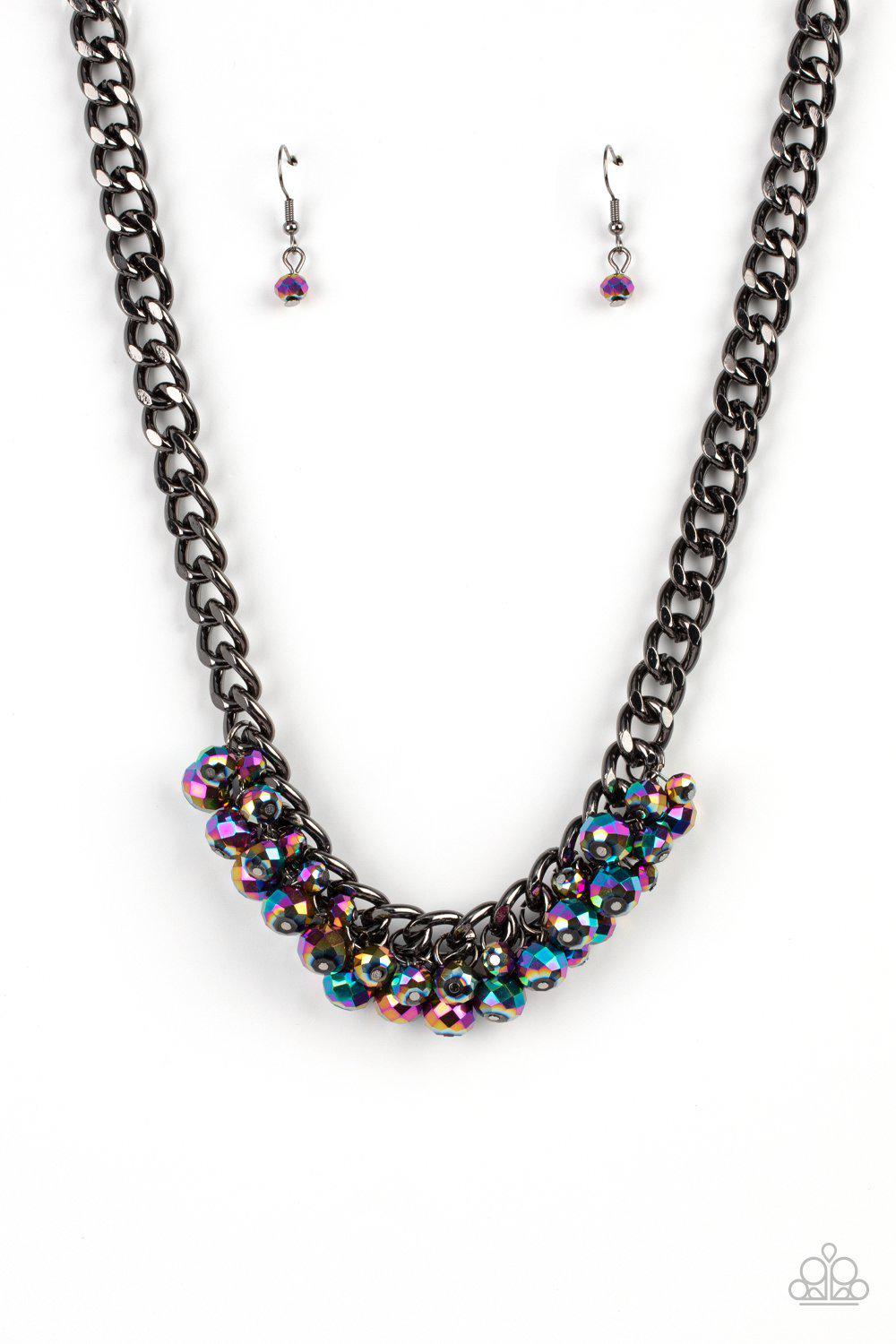 Galactic Knockout Multi Oil Spill Necklace - Paparazzi Accessories- lightbox - CarasShop.com - Paparazzi Jewelry by Cara Jewels