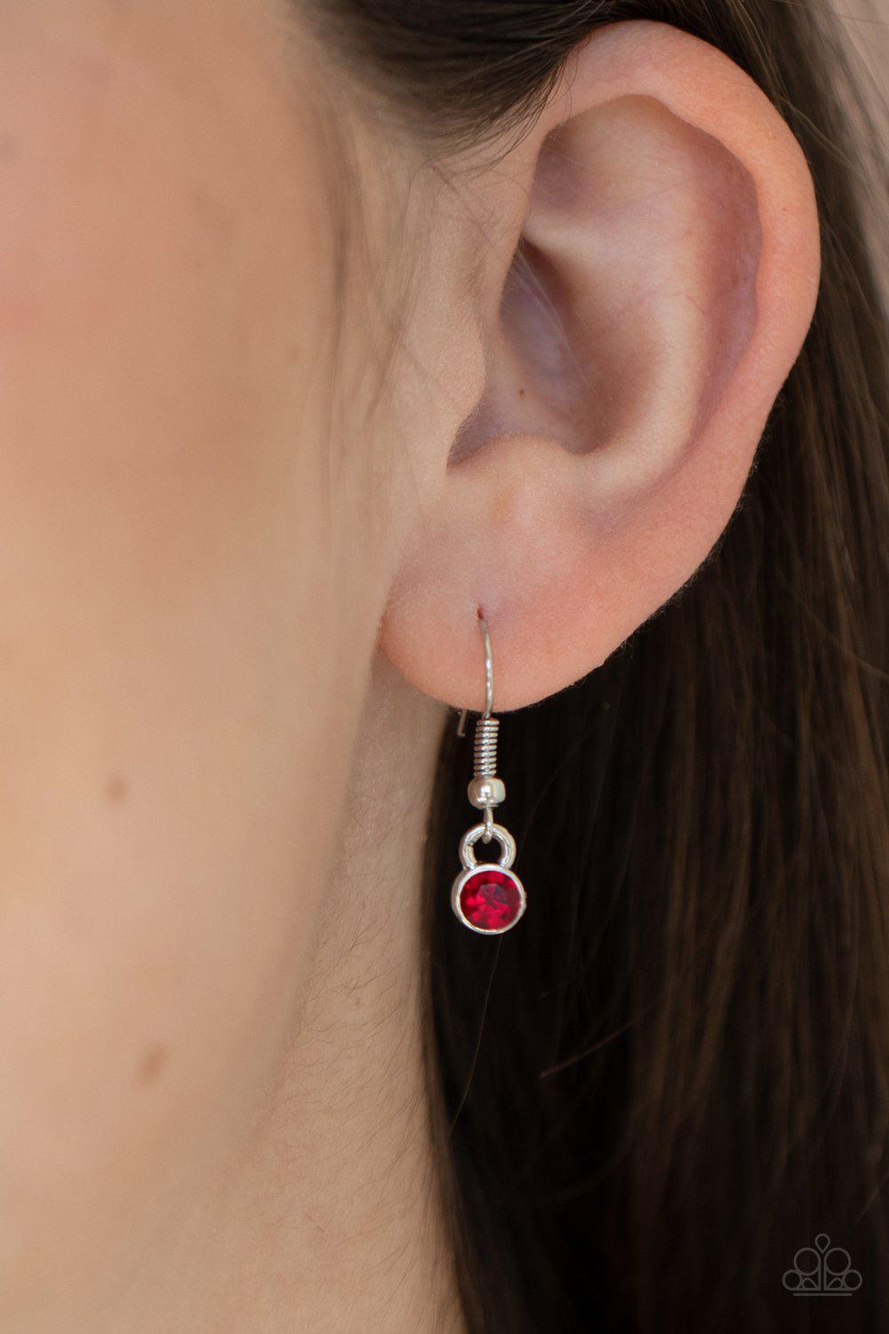 Game, Set, MATCHMAKER Red Rhinestone Heart Necklace - Paparazzi Accessories - free matching earrings -CarasShop.com - Paparazzi Jewelry by Cara Jewels