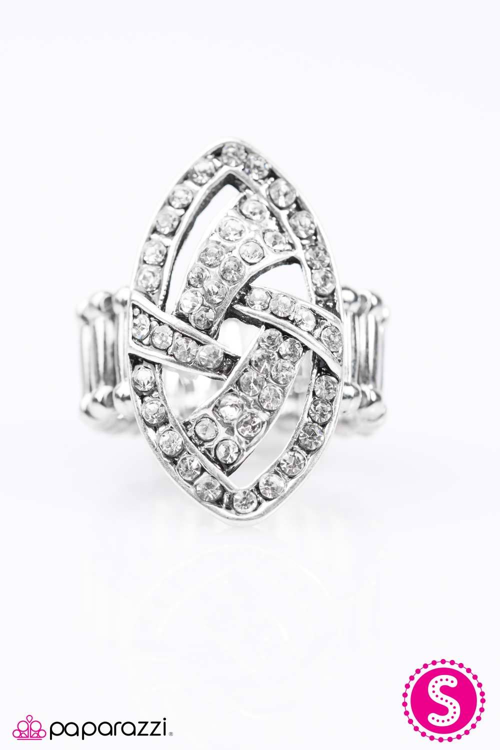 Game Time White Ring - Paparazzi Accessories- lightbox - CarasShop.com - Paparazzi Jewelry by Cara Jewels