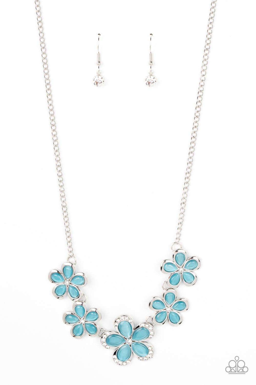 Garden Daydream Blue Cat's Eye Stone Necklace - Paparazzi Accessories- lightbox - CarasShop.com - Paparazzi Jewelry by Cara Jewels