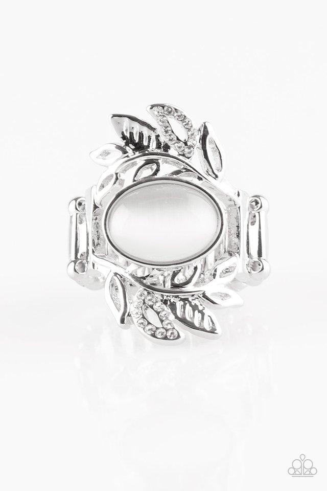 Garden Dew White Moonstone Ring - Paparazzi Accessories- lightbox - CarasShop.com - Paparazzi Jewelry by Cara Jewels