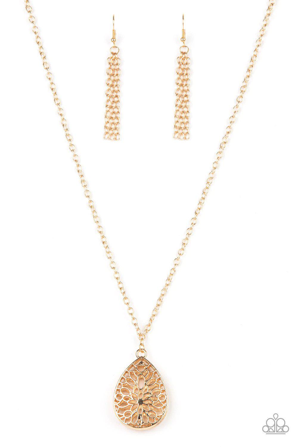 Garden Estate Gold Necklace - Paparazzi Accessories- lightbox - CarasShop.com - Paparazzi Jewelry by Cara Jewels