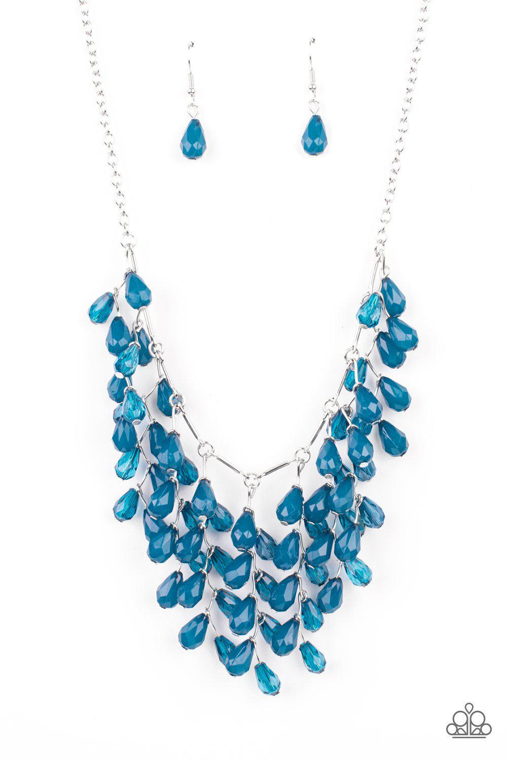 Garden Fairytale Blue and Silver Necklace - Paparazzi Accessories- lightbox - CarasShop.com - Paparazzi Jewelry by Cara Jewels