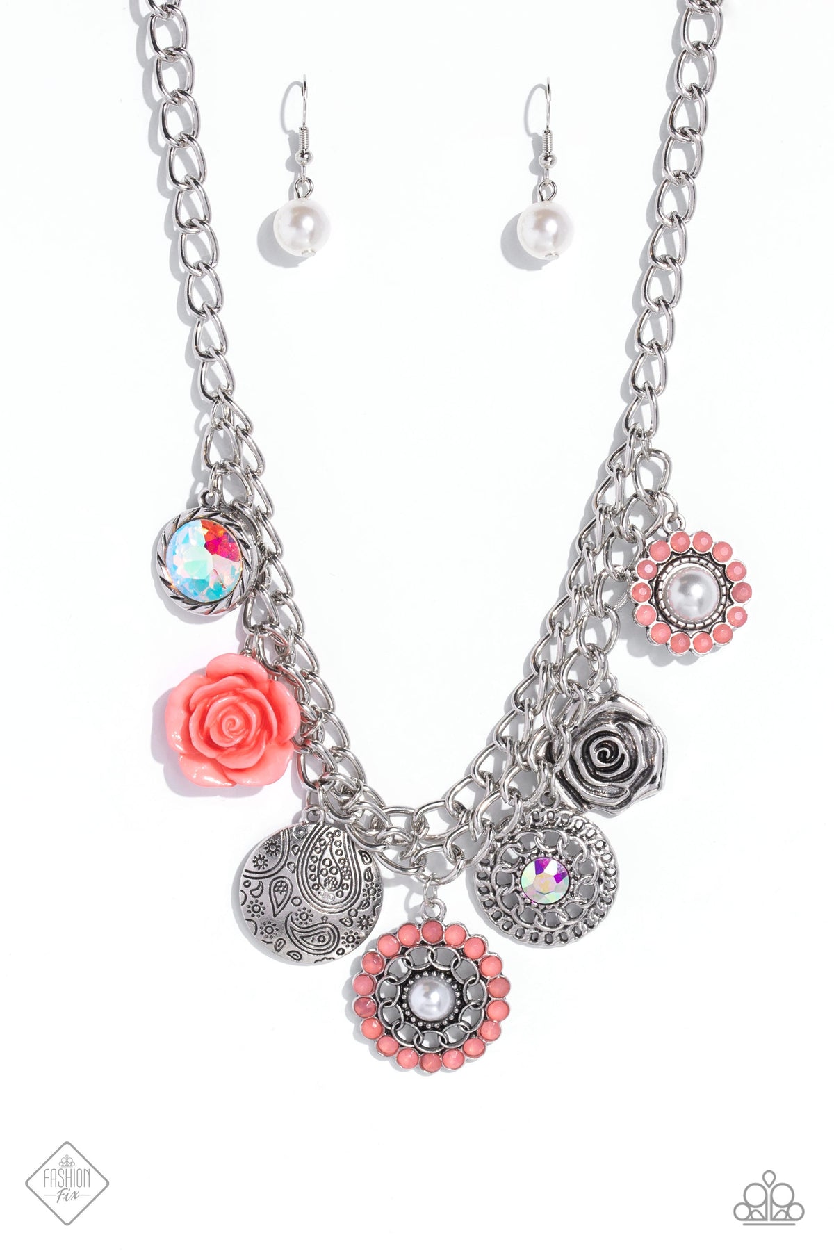 Garden Grace Orange Necklace - Paparazzi Accessories- lightbox - CarasShop.com - Paparazzi Jewelry by Cara Jewels