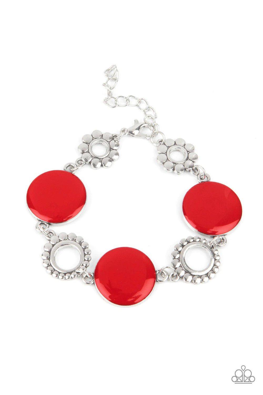 Garden Regalia Red Bracelet - Paparazzi Accessories- lightbox - CarasShop.com - Paparazzi Jewelry by Cara Jewels