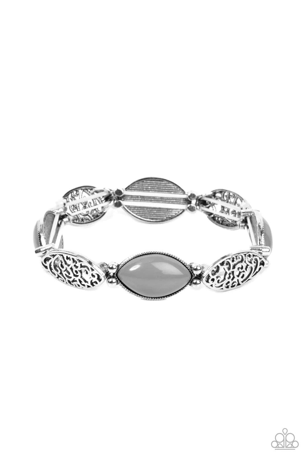 Garden Rendezvous Silver Bracelet - Paparazzi Accessories- lightbox - CarasShop.com - Paparazzi Jewelry by Cara Jewels