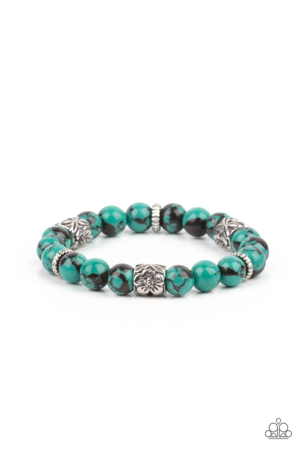 Garden Zen Green and Black Bracelet - Paparazzi Accessories- lightbox - CarasShop.com - Paparazzi Jewelry by Cara Jewels