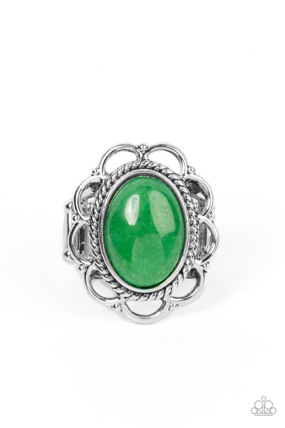 Gemstone Eden Green Jade Stone Ring - Paparazzi Accessories- lightbox - CarasShop.com - Paparazzi Jewelry by Cara Jewels