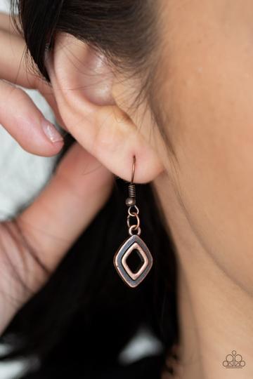 Geocentric Multi Copper, Brass and Silver Necklace - Paparazzi Accessories - free matching earrings -CarasShop.com - Paparazzi Jewelry by Cara Jewels