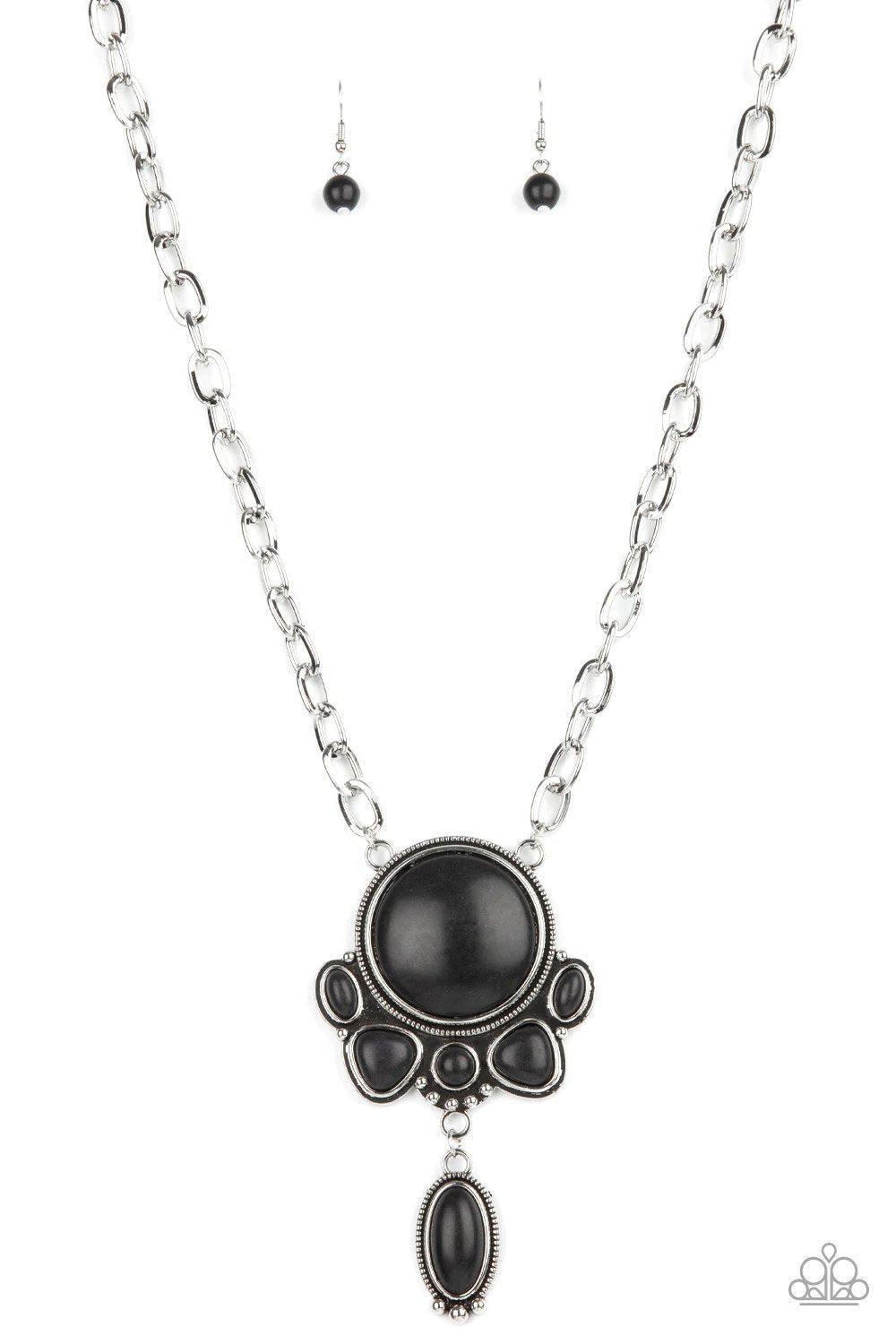 Geographically Gorgeous Black Stone Necklace - Paparazzi Accessories- lightbox - CarasShop.com - Paparazzi Jewelry by Cara Jewels