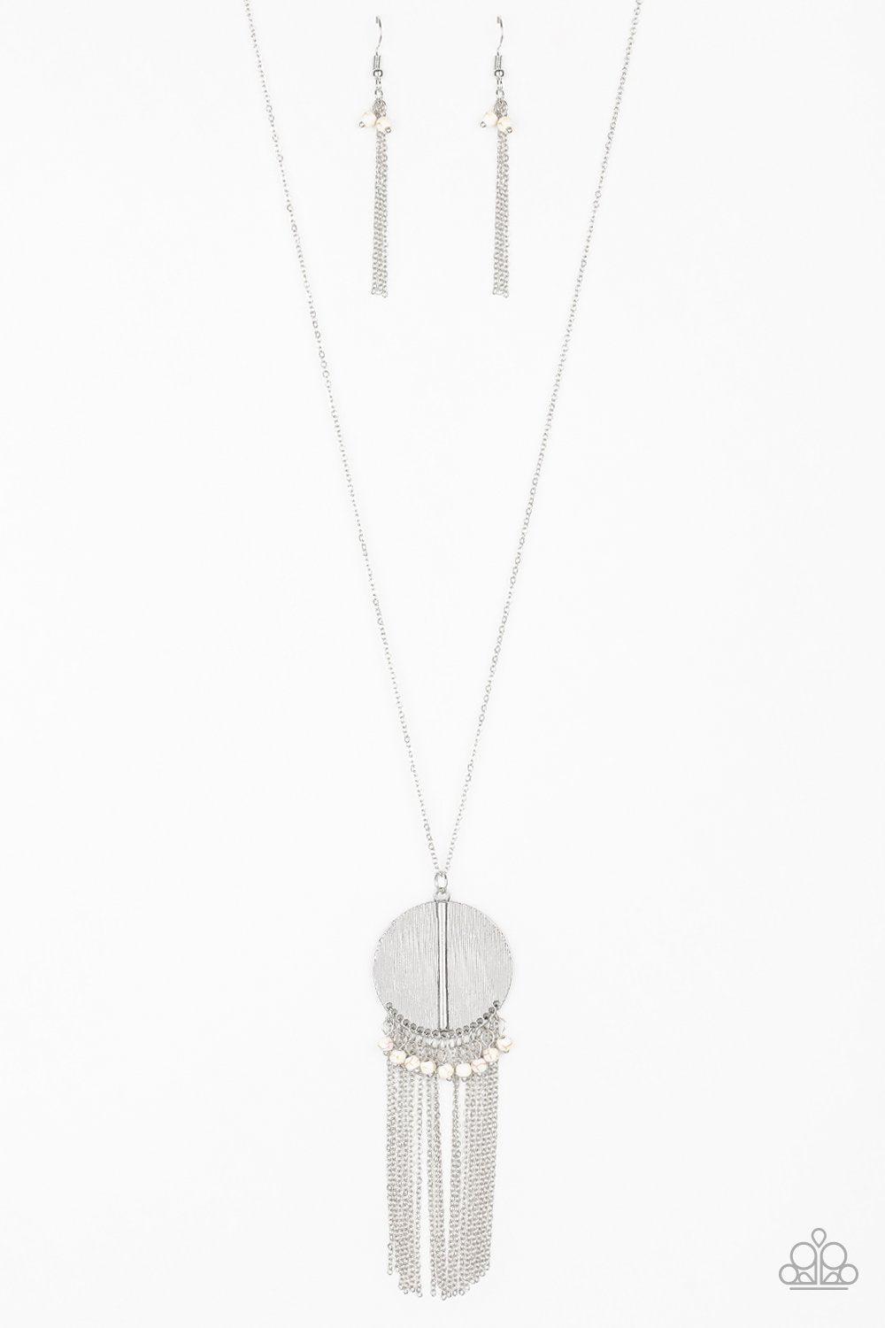 Get a ROAM White Necklace - Paparazzi Accessories- lightbox - CarasShop.com - Paparazzi Jewelry by Cara Jewels