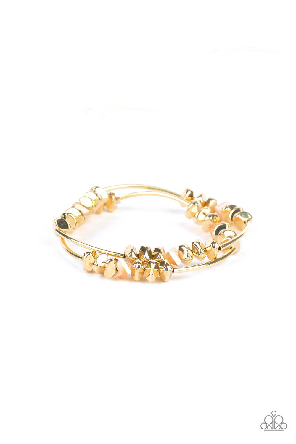 Get The GLOW On The Road Gold Bracelet - Paparazzi Accessories- lightbox - CarasShop.com - Paparazzi Jewelry by Cara Jewels