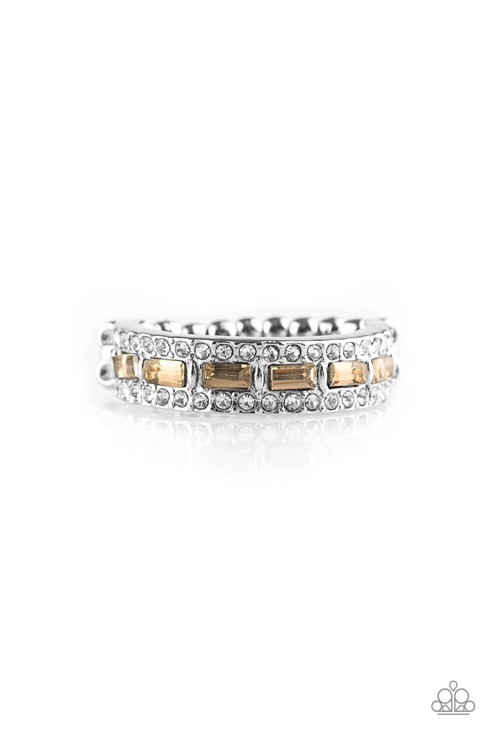 Get The Loot Brown Ring - Paparazzi Accessories- lightbox - CarasShop.com - Paparazzi Jewelry by Cara Jewels