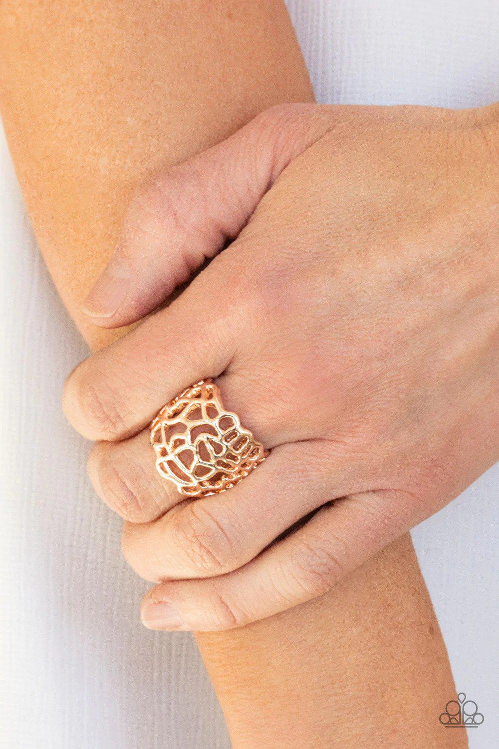 Get Your FRILL Gold Ring - Paparazzi Accessories- on model - CarasShop.com - Paparazzi Jewelry by Cara Jewels