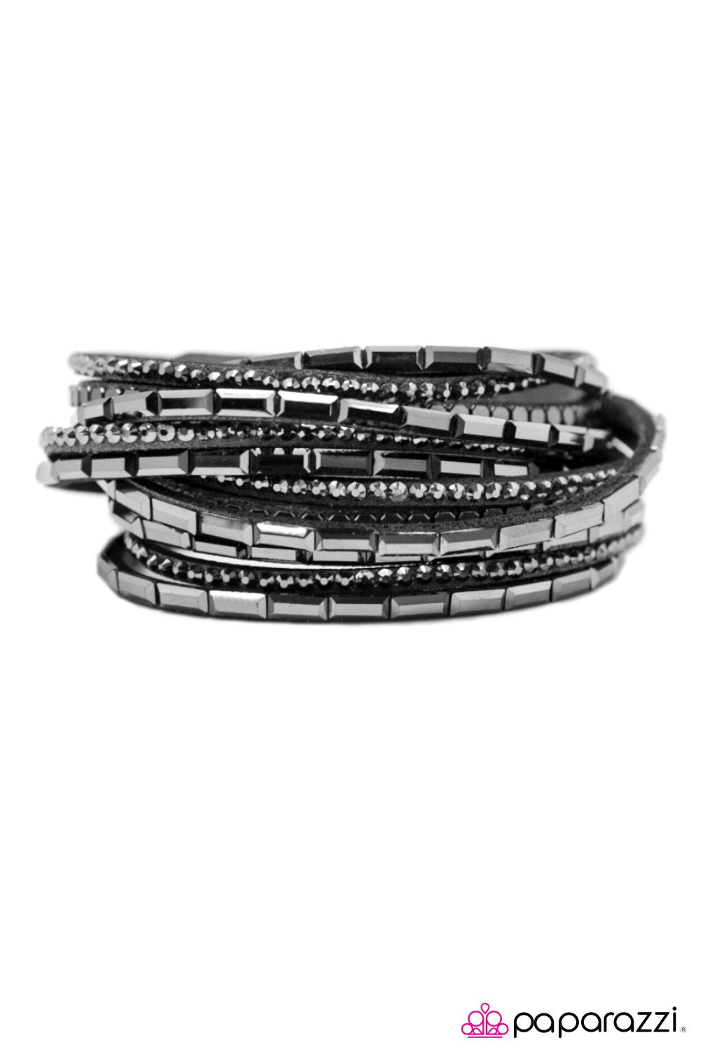 Gimme Some Sugar Silver Double-wrap Snap Bracelet - Paparazzi Accessories- lightbox - CarasShop.com - Paparazzi Jewelry by Cara Jewels