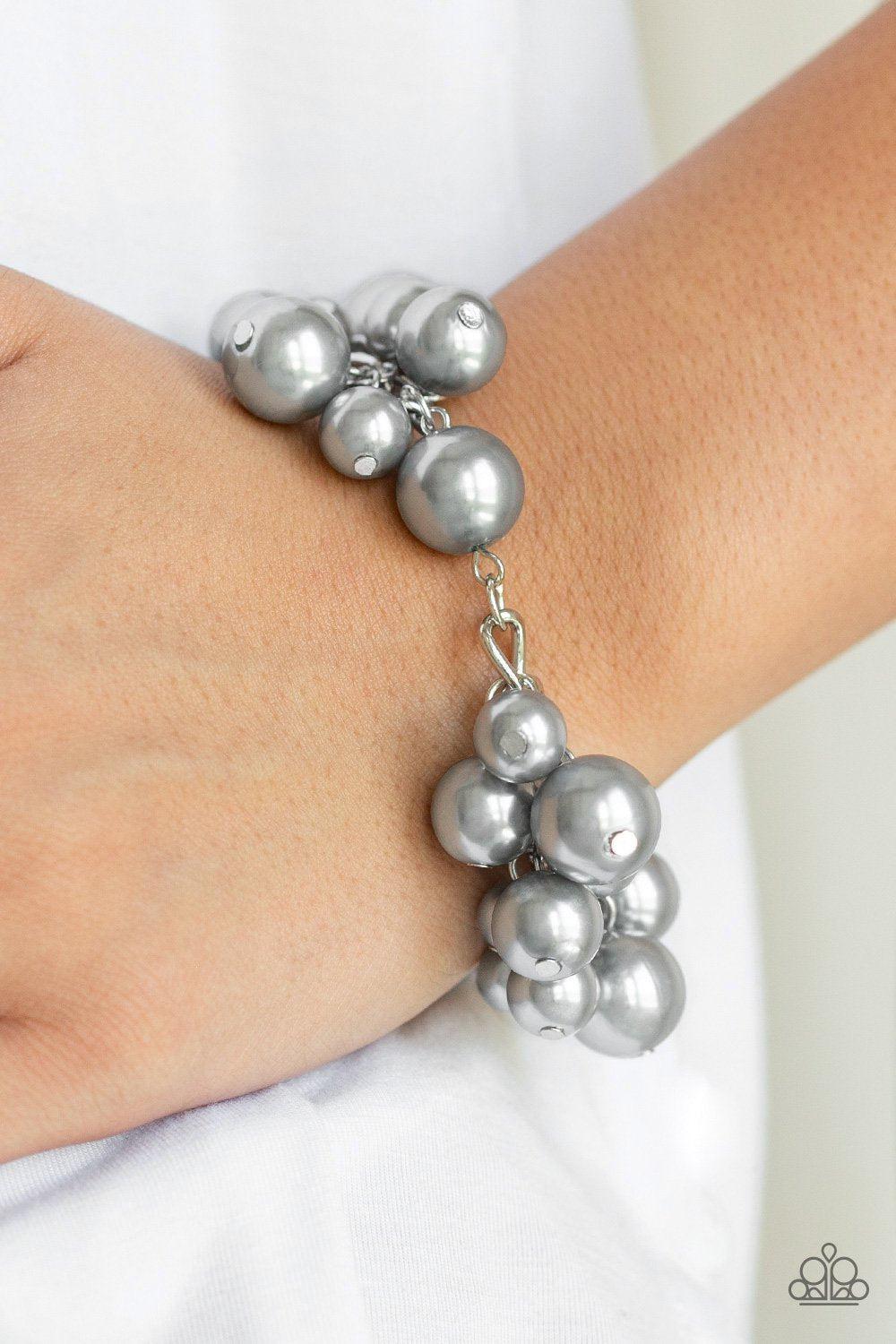 Girls In Pearls Silver Pearl Bracelet - Paparazzi Accessories- lightbox - CarasShop.com - Paparazzi Jewelry by Cara Jewels