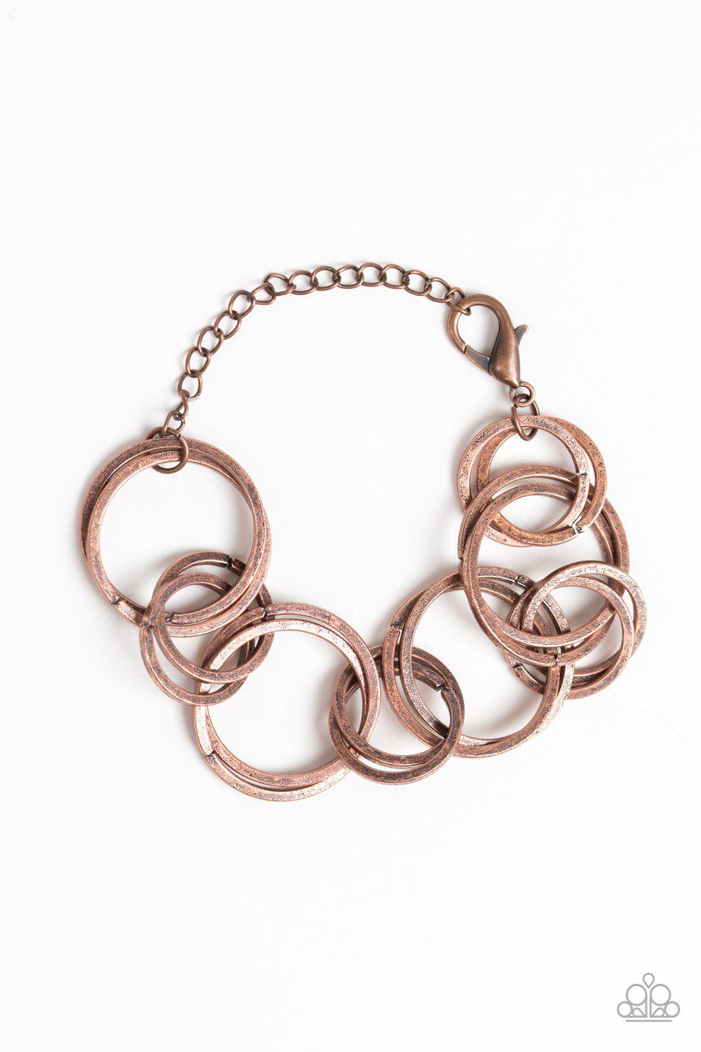 Give Me A Ring Copper Bracelet - Paparazzi Accessories- lightbox - CarasShop.com - Paparazzi Jewelry by Cara Jewels