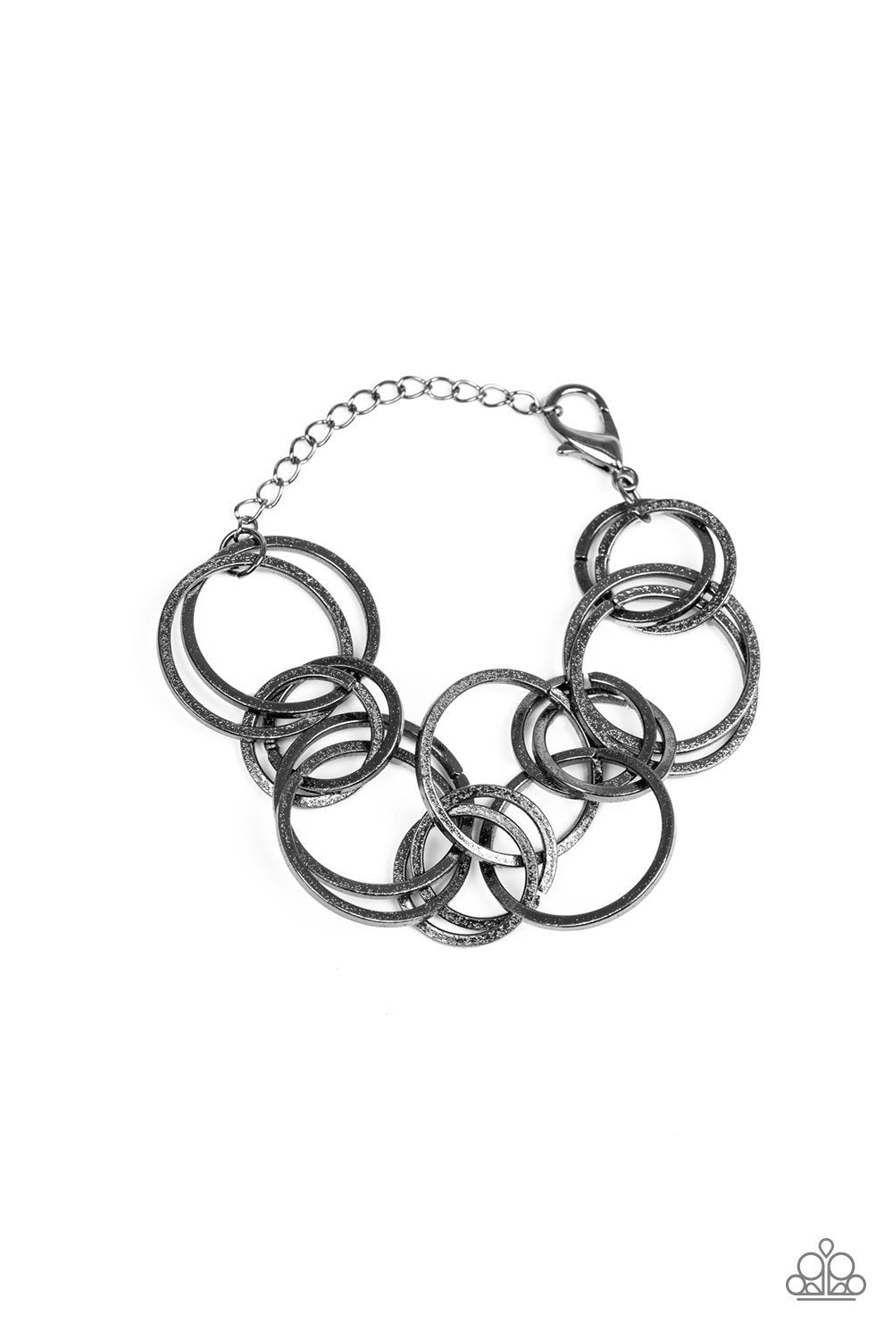 Give Me A Ring Gunmetal Black Bracelet - Paparazzi Accessories- lightbox - CarasShop.com - Paparazzi Jewelry by Cara Jewels