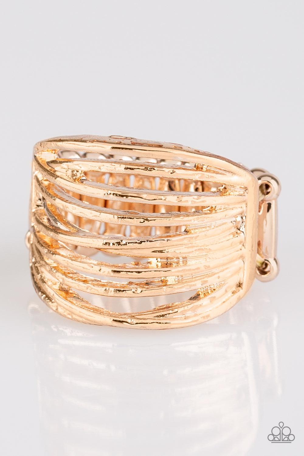 Give Me Space Rose Gold Ring - Paparazzi Accessories- lightbox - CarasShop.com - Paparazzi Jewelry by Cara Jewels