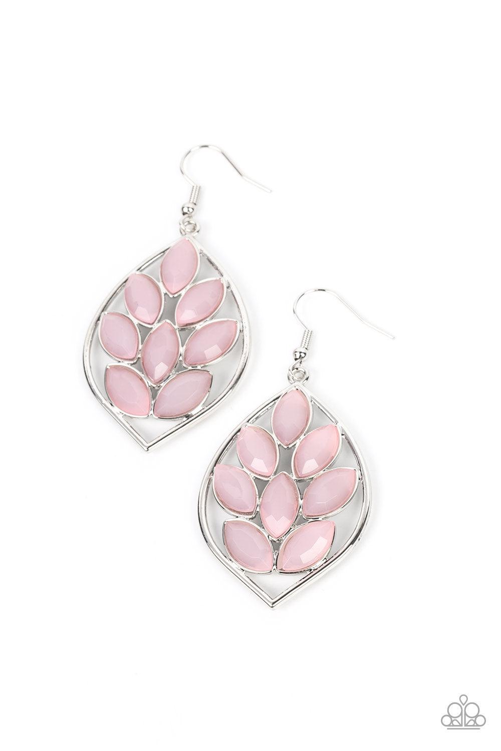 Glacial Glades Pink Earrings - Paparazzi Accessories- lightbox - CarasShop.com - Paparazzi Jewelry by Cara Jewels