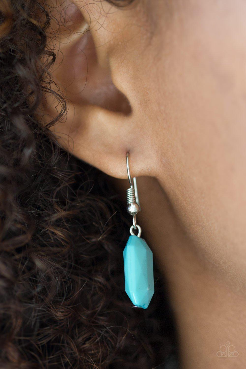 Glacier Goddess Blue and Silver Necklace - Paparazzi Accessories - free matching earrings -CarasShop.com - Paparazzi Jewelry by Cara Jewels