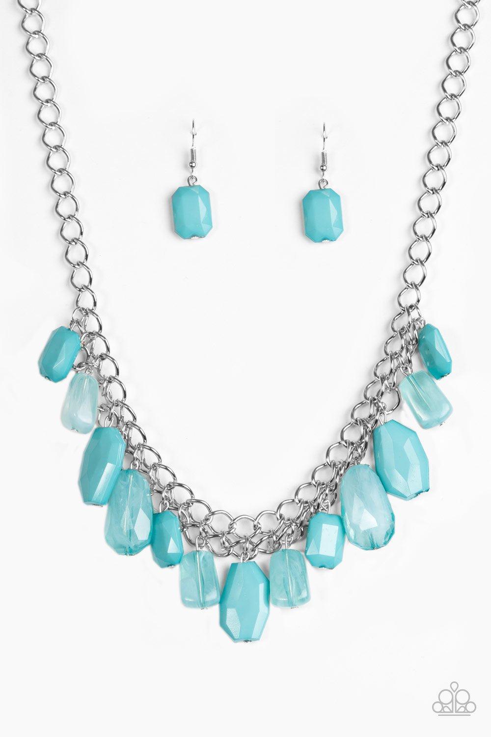Glacier Goddess Blue and Silver Necklace - Paparazzi Accessories- lightbox - CarasShop.com - Paparazzi Jewelry by Cara Jewels