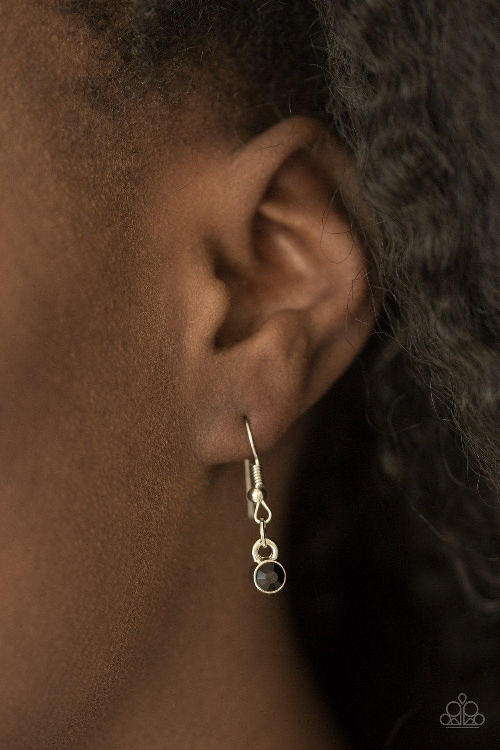 Glam Goddess Black and Silver Necklace - Paparazzi Accessories - free matching earrings -CarasShop.com - Paparazzi Jewelry by Cara Jewels