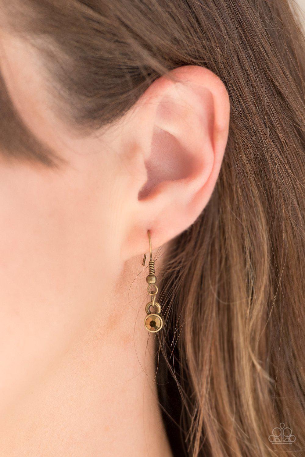 Glam Goddess Brass Necklace - Paparazzi Accessories - free matching earrings -CarasShop.com - Paparazzi Jewelry by Cara Jewels