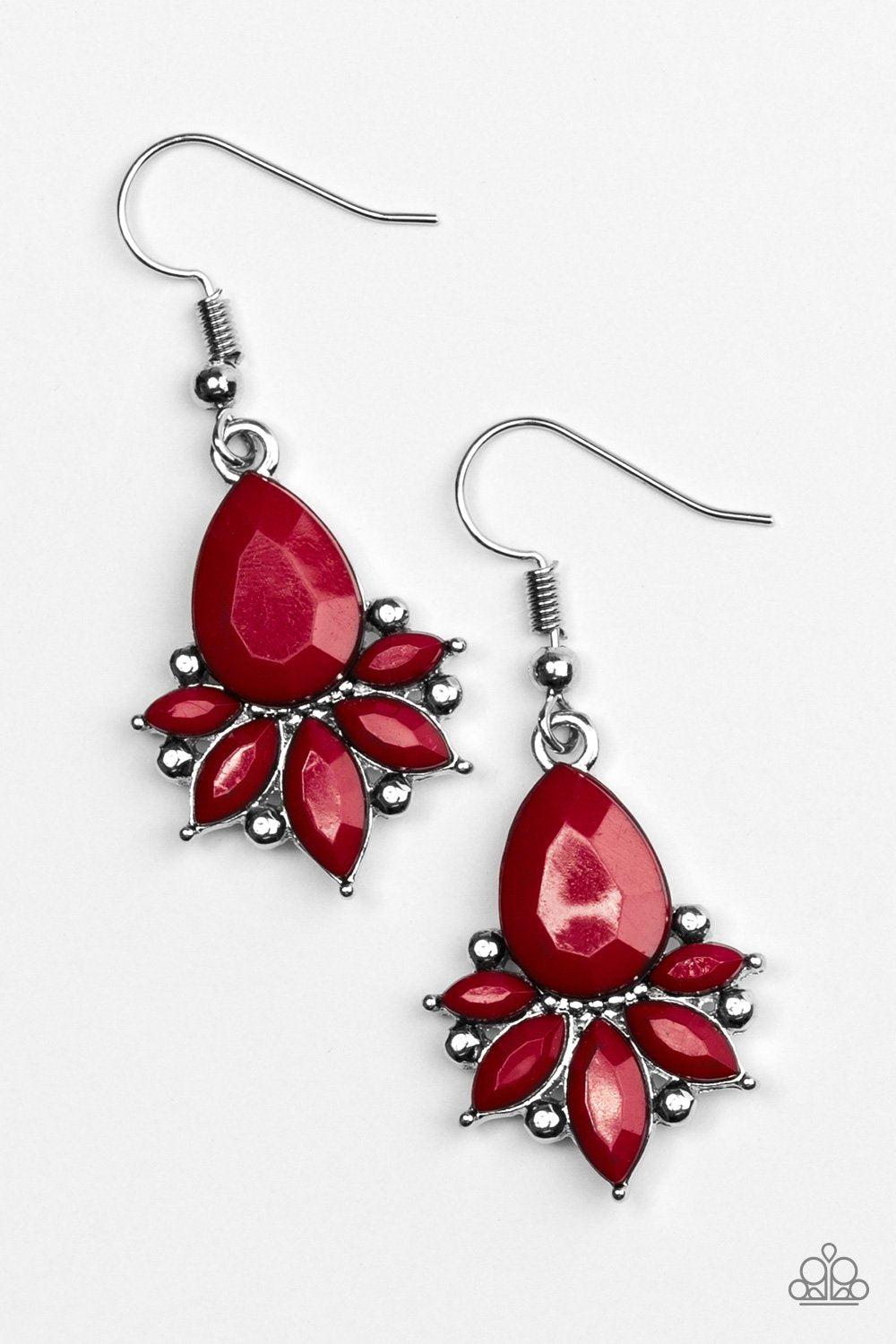 GLAM Up! Red Earrings - Paparazzi Accessories- lightbox - CarasShop.com - Paparazzi Jewelry by Cara Jewels