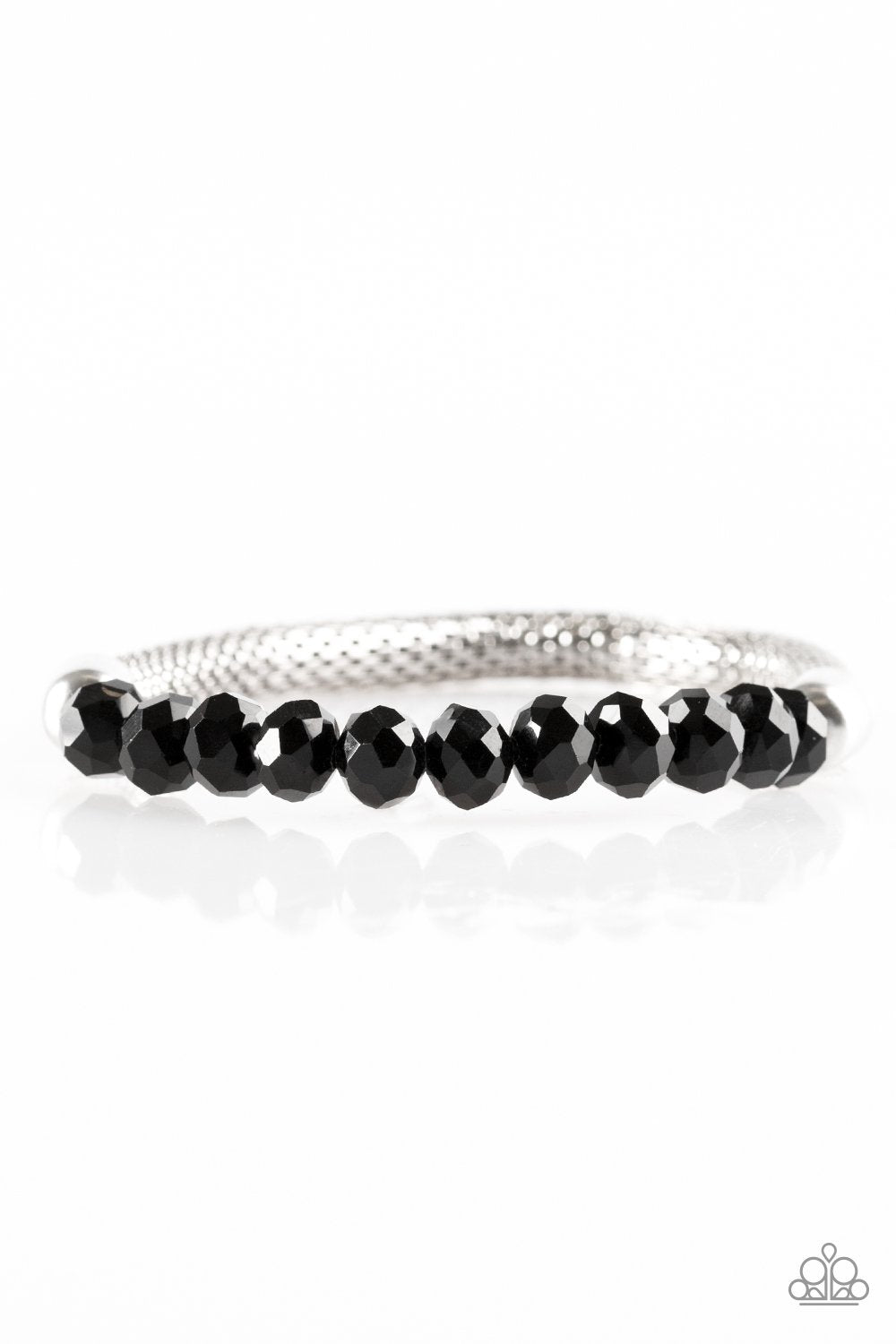 Glamorously Grunge Black Stretch Bracelet - Paparazzi Accessories- lightbox - CarasShop.com - Paparazzi Jewelry by Cara Jewels