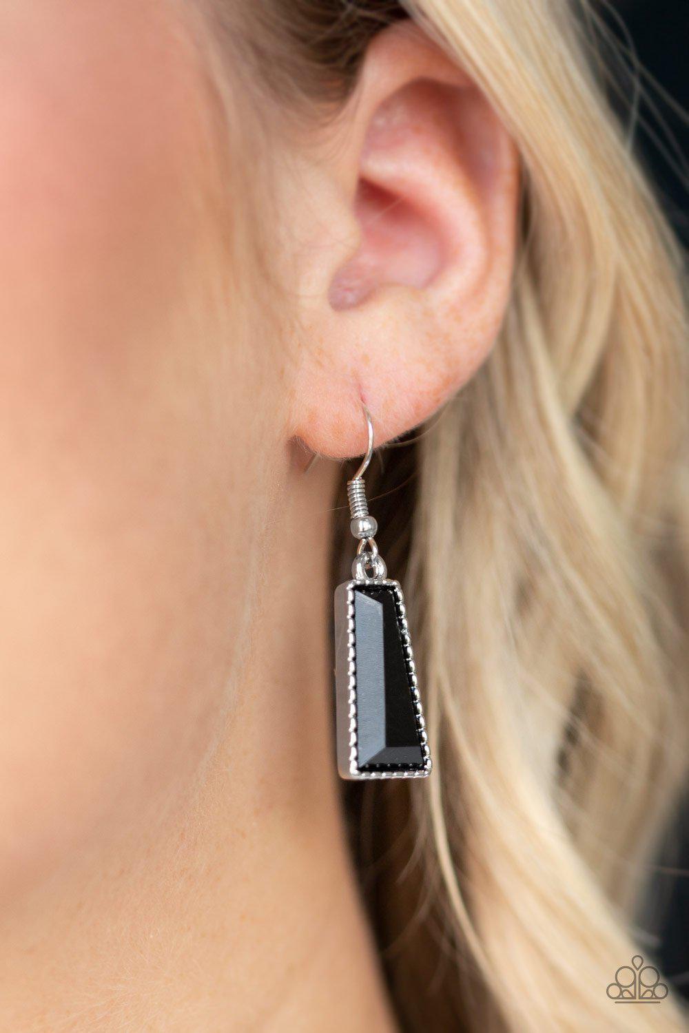 Glamour Goddess Black Necklace and matching Earrings - Paparazzi Accessories - free matching earrings -CarasShop.com - Paparazzi Jewelry by Cara Jewels