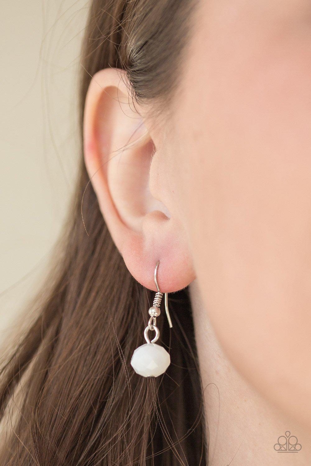 Glamour Grotto White Necklace - Paparazzi Accessories - free matching earrings -CarasShop.com - Paparazzi Jewelry by Cara Jewels