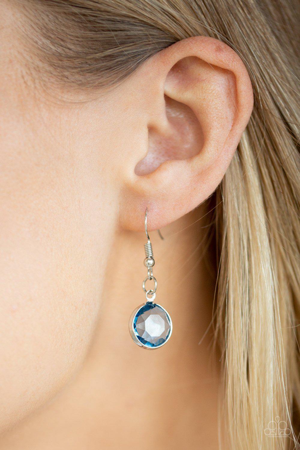 Glassy Glamorous Multi-color Blue and Silver Necklace - Paparazzi Accessories - free matching earrings -CarasShop.com - Paparazzi Jewelry by Cara Jewels