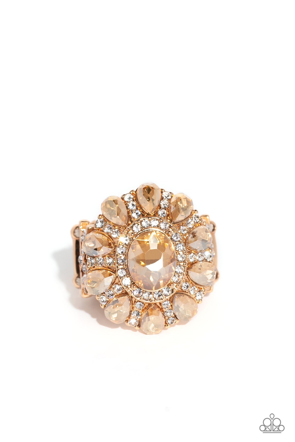 GLIMMER and Spice Gold Ring - Paparazzi Accessories- lightbox - CarasShop.com - Paparazzi Jewelry by Cara Jewels