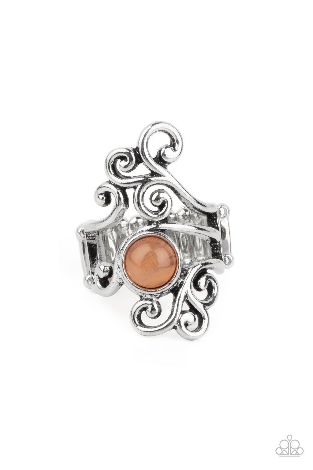 Glimmering Grapevines Orange Cat's Eye Ring - Paparazzi Accessories- lightbox - CarasShop.com - Paparazzi Jewelry by Cara Jewels