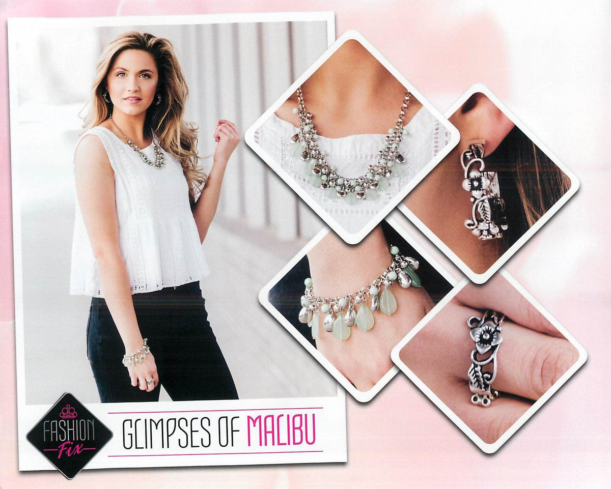 Glimpses of Malibu Set - April 2018 - Paparazzi Accessories- Set Collage - CarasShop.com - Paparazzi Jewelry by Cara Jewels
