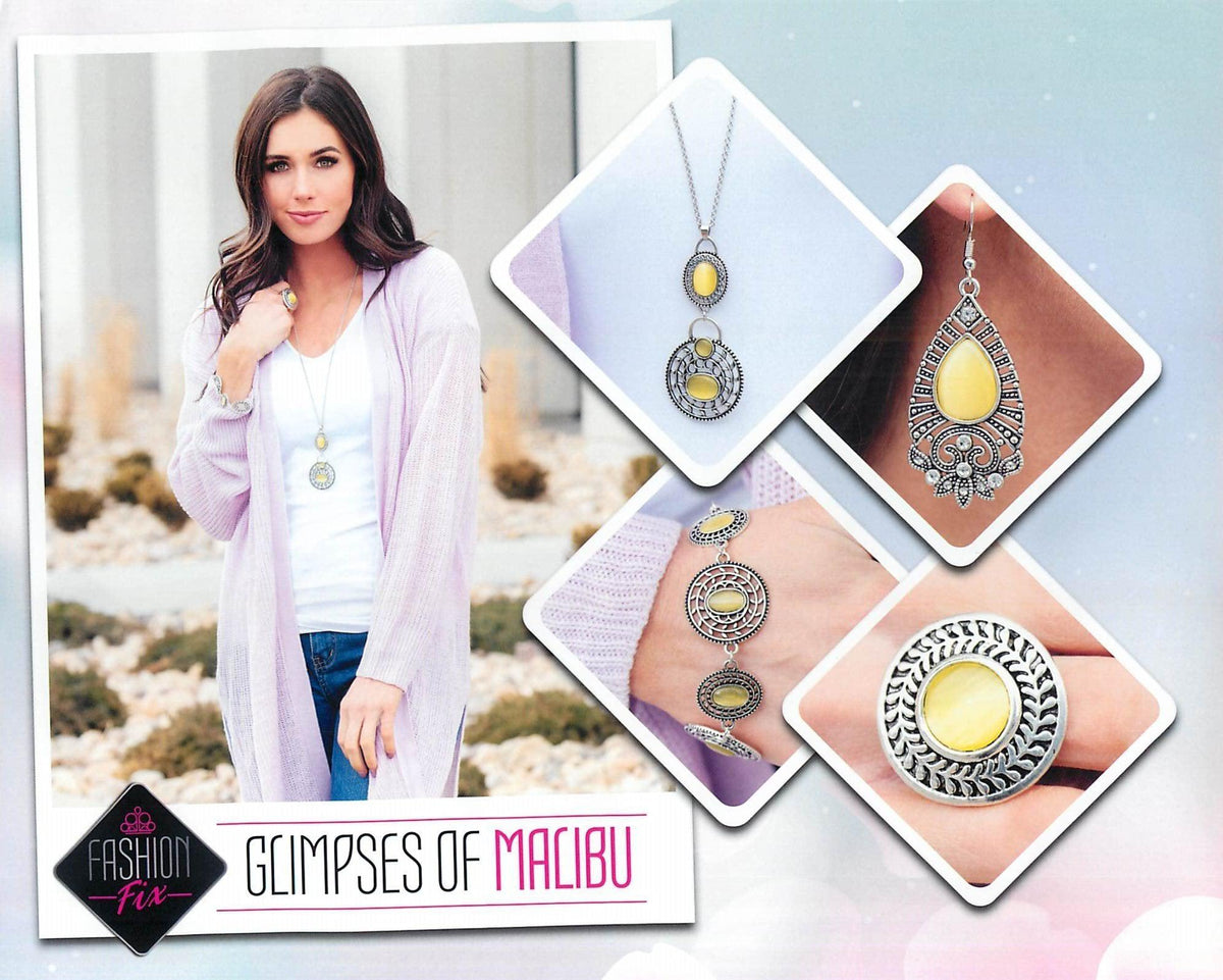 Glimpses of Malibu Set - April 2019 - Paparazzi Accessories- Set Collage - CarasShop.com - Paparazzi Jewelry by Cara Jewels