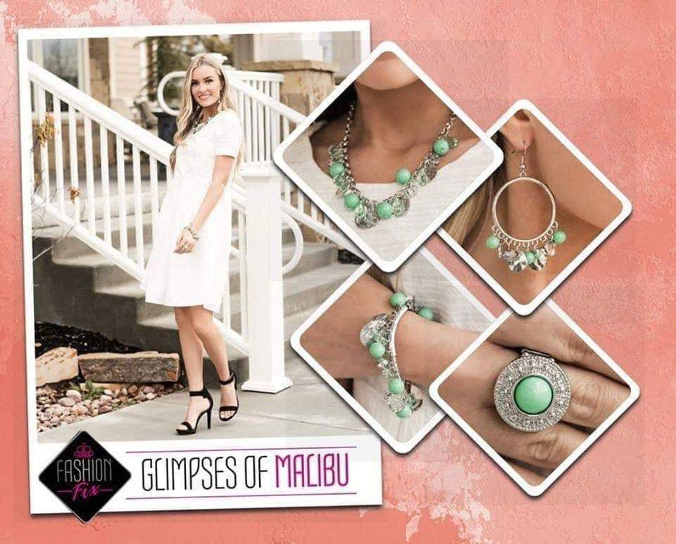 Glimpses of Malibu Set - April 2020 - Paparazzi Accessories- Set Collage - CarasShop.com - Paparazzi Jewelry by Cara Jewels