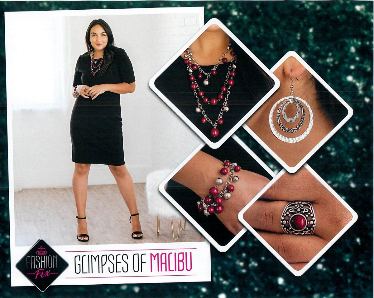 Glimpses of Malibu Set - December 2019 - Paparazzi Accessories- Set Collage - CarasShop.com - Paparazzi Jewelry by Cara Jewels