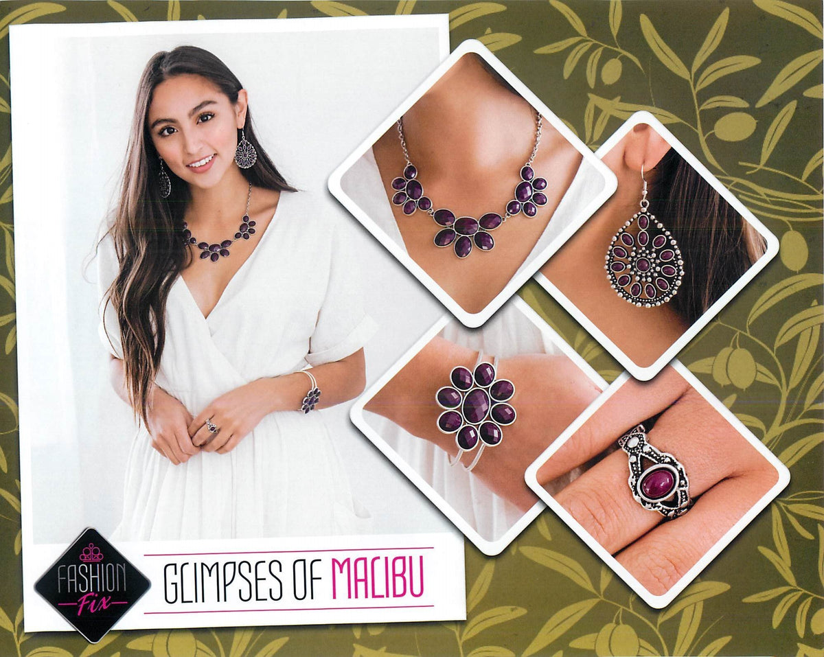 Glimpses of Malibu Set - January 2020 - Paparazzi Accessories- Set Collage - CarasShop.com - Paparazzi Jewelry by Cara Jewels