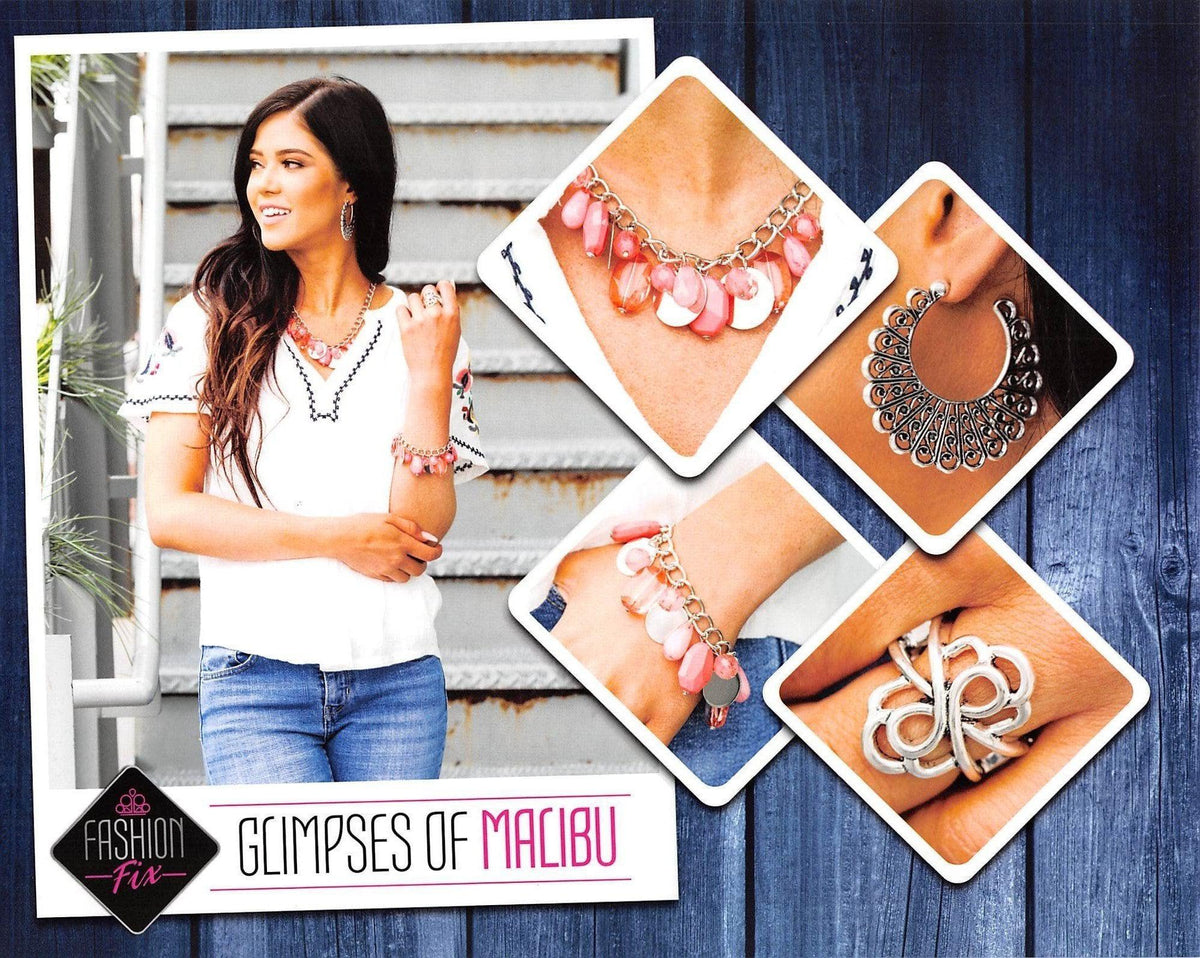 Glimpses of Malibu Set - March 2019 - Paparazzi Accessories- Set Collage - CarasShop.com - Paparazzi Jewelry by Cara Jewels