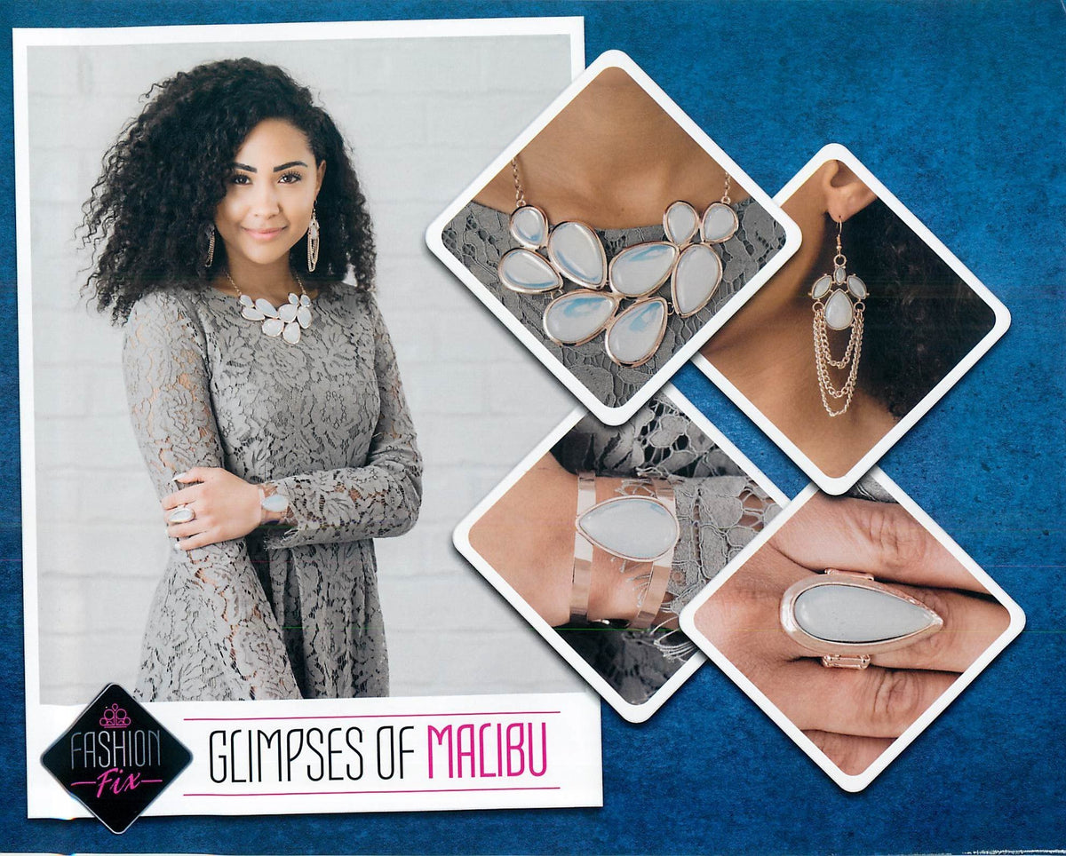Glimpses of Malibu Set - March 2020 - Paparazzi Accessories- Set Collage - CarasShop.com - Paparazzi Jewelry by Cara Jewels